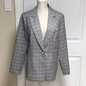 Black Plaid Blazer NWOT